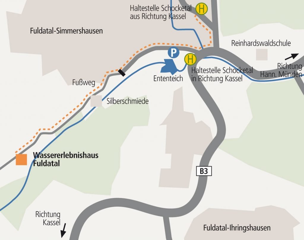 Anfahrt Wassererlebnishaus Fuldatal